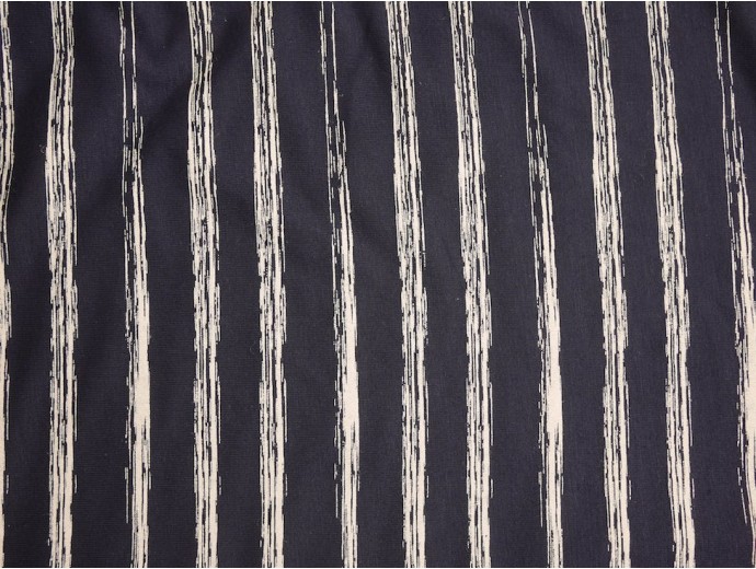Single Jersey Printed Fabric - Navy Stripe